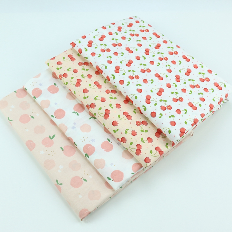 Baby Clothing Quilt - Tkanina bawełniana z nadrukiem owoców brzoskwiń,