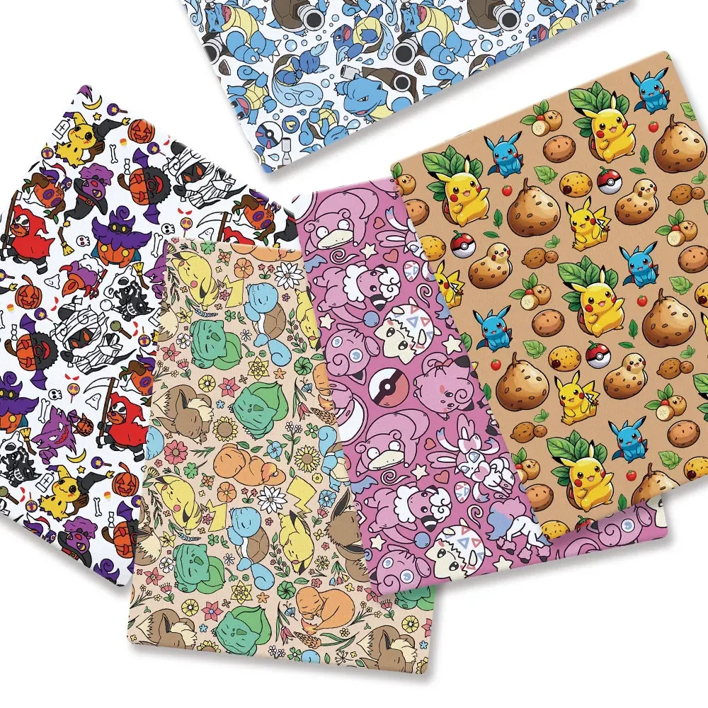 Baby Clothing Quilt - Pokemon Cartoon Fabric140 * 50cm Ręcznie