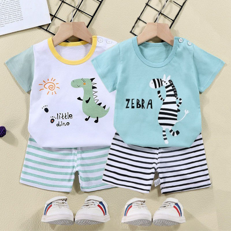 Baby Clothing Patterns - Bawełniane koszulki + spodenki 2-częściowy zestaw