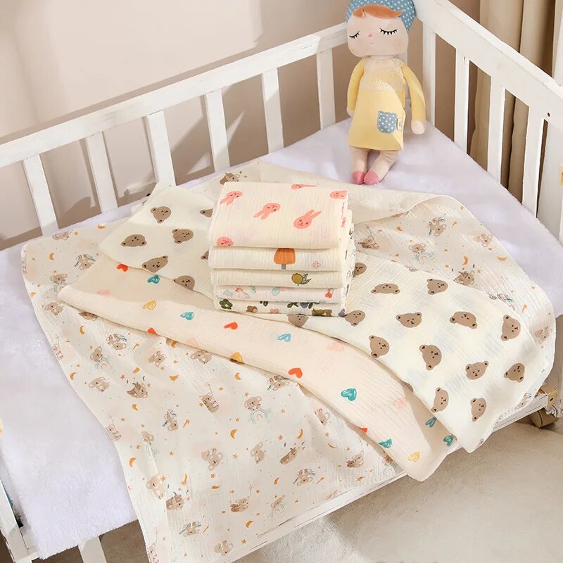 Muslin Swaddle Wrap - Kocyk dla niemowlaka, bawełniany muślinowy otulacz,