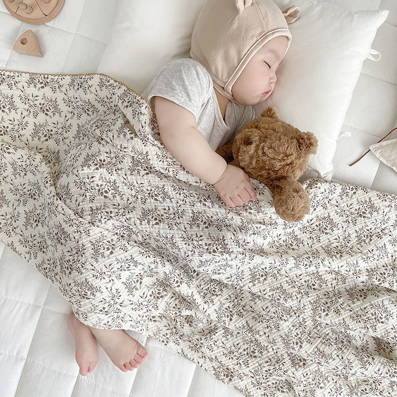 Muslin Swaddle Wrap - Letni kocyk dla niemowląt, 2-warstwowy, cienki,