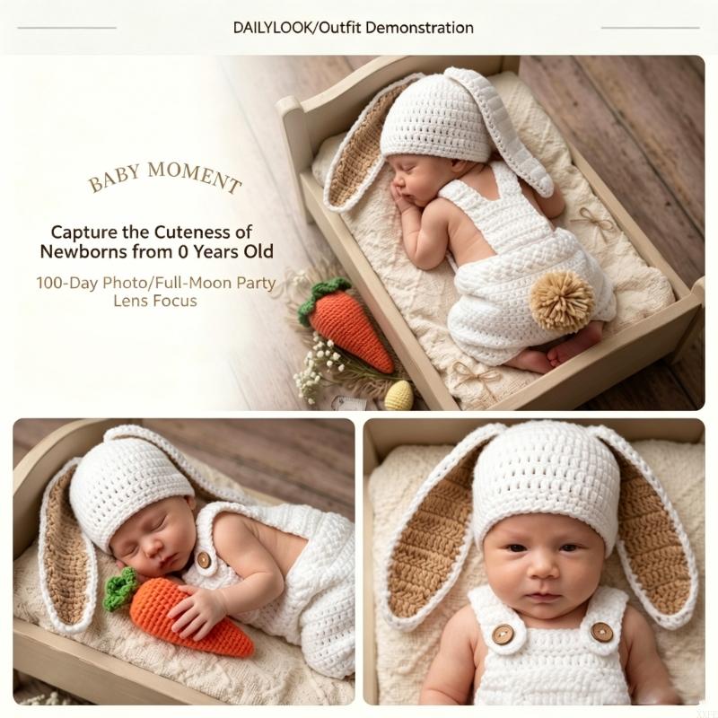 Baby Clothing Crochet - Szydełkowe, dziergane rekwizyty do sesji noworodkowych,