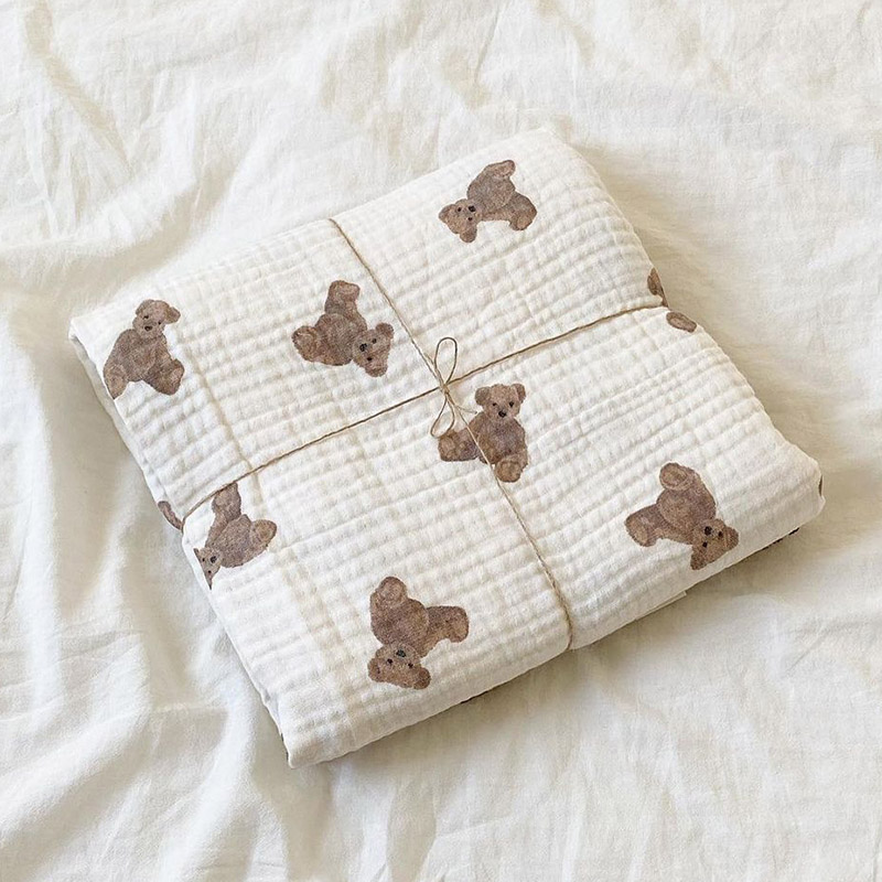 Niedźwiedź Print Koce dla niem – Muslin Swaddle Wrap recenzja i cena