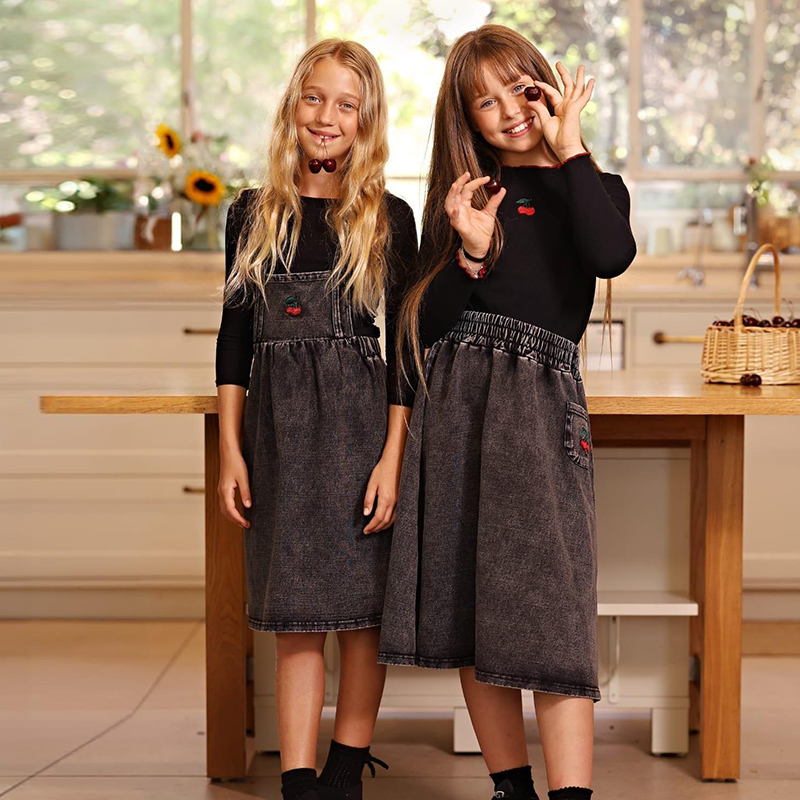 Dżinsowy czarny zestaw rodzinn – Baby Clothing Logo recenzja i cena